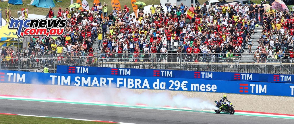 MotoGP Mugello 2016 - Valentino Rossi's chances go up in smoke - Image by AJRN