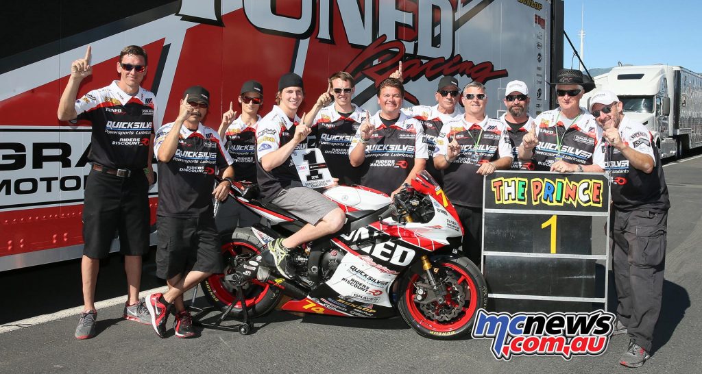 Bryce Prince and his Tuned Racing team clinched the Superstock 600 title on Saturday.