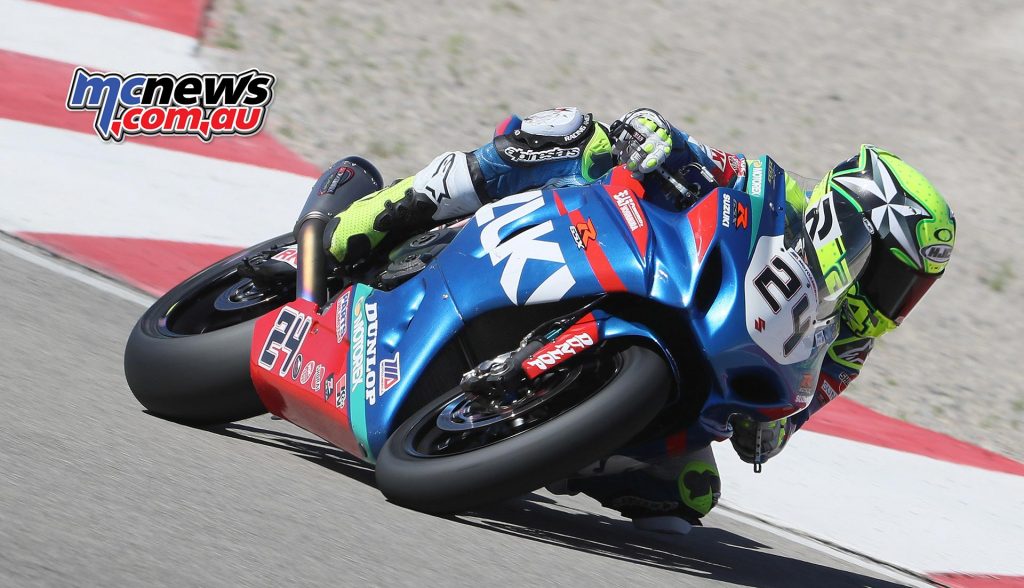 Toni Elias earned his first career MotoAmerica pole position on Friday at Utah Motorsports Campus with a blistering lap of the 3.048-mile track. Photo by Brian J. Nelson.