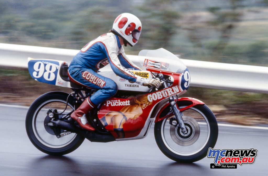 Vaughn Coburn/Yamaha TZ350. For several years Coburn’s bikes were decorated by the well known artist Alan Puckett.