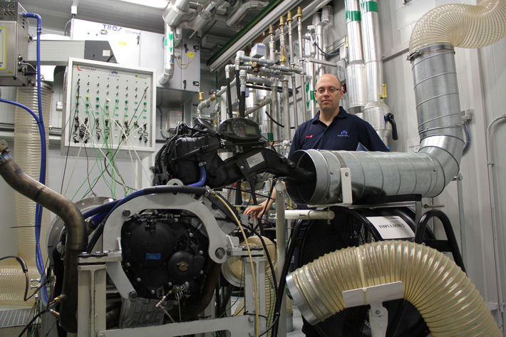 Each new or rebuilt CBR600RR engine spends two hours on the dyno, for running-in, general analysis and a horsepower check