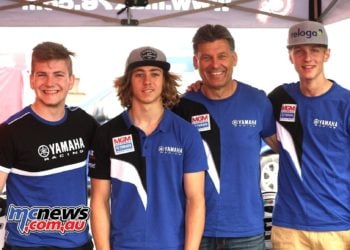 While Lukas Trautmann will keep riding in the Superbike category next to Florian Alt, Remy Gardner (Second from left) makes his debut in the Superstock 1000 class for Team Yamaha MGM.