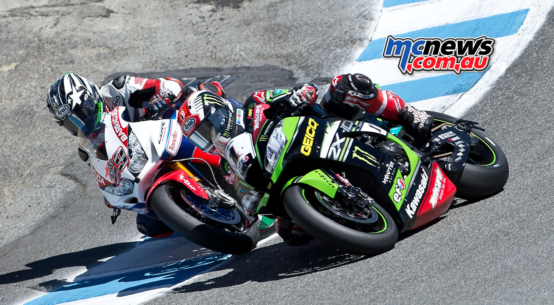 WorldSBK-2016-Laguna-Seca-R2-Hayden-Rea Nicky Hayden and Jonathan Rea