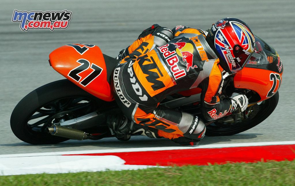 Casey Stoner took KTM's first win in MotoGP with a 125cc victory at Sepang in 2004