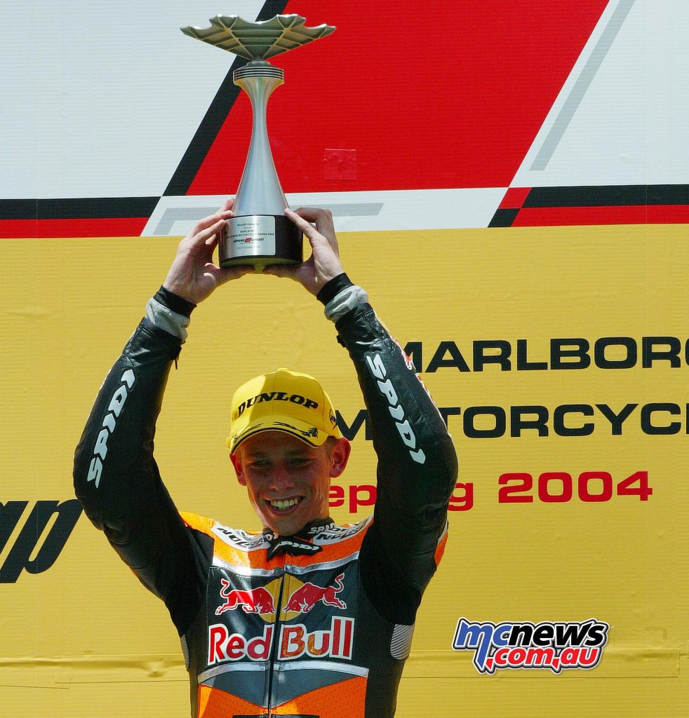 Casey Stoner took KTM's first win in MotoGP with a 125cc victory at Sepang in 2004