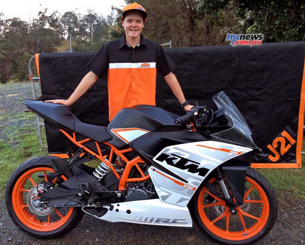 Jarred Brook will make his first foray into road racing next month, at an RC390 Cup race in the US. 