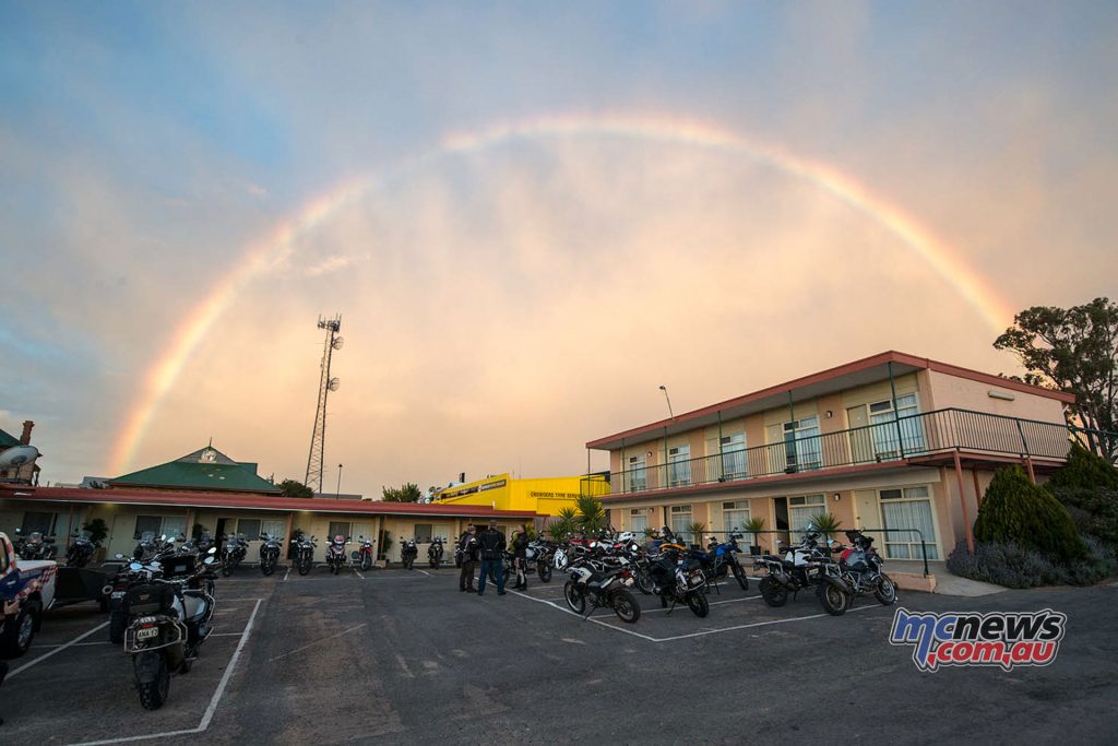 2016 BMW GS Safari Enduro riders were greeted by this stunning sight, in the town of Streaky Bay, SA.