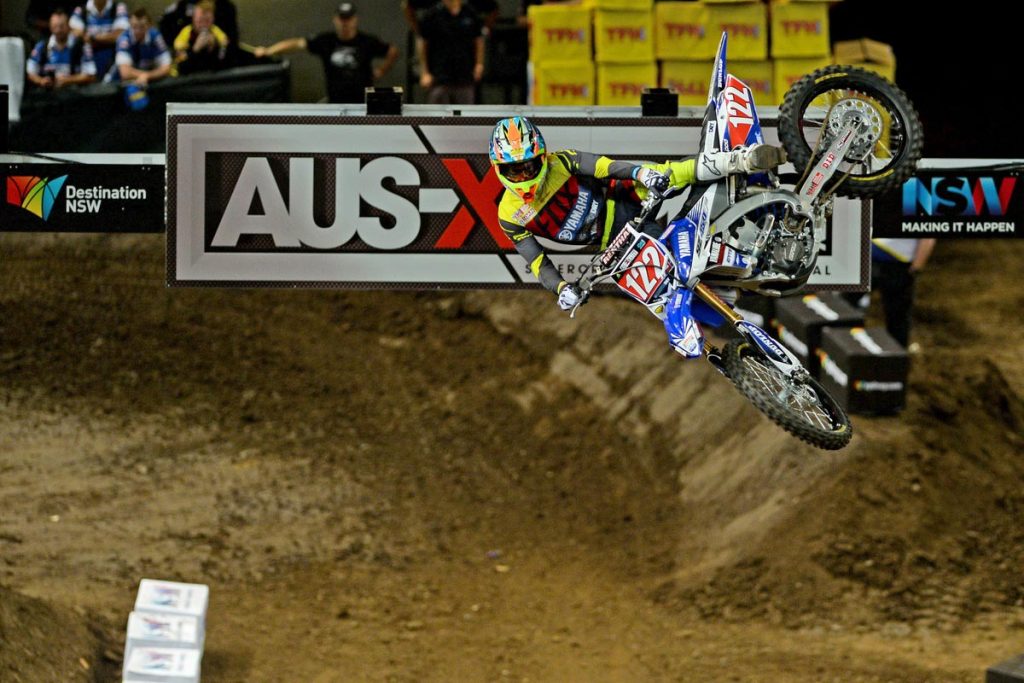 Dan Reardon gets his YZ450F sideways at the Aus-X Open last year