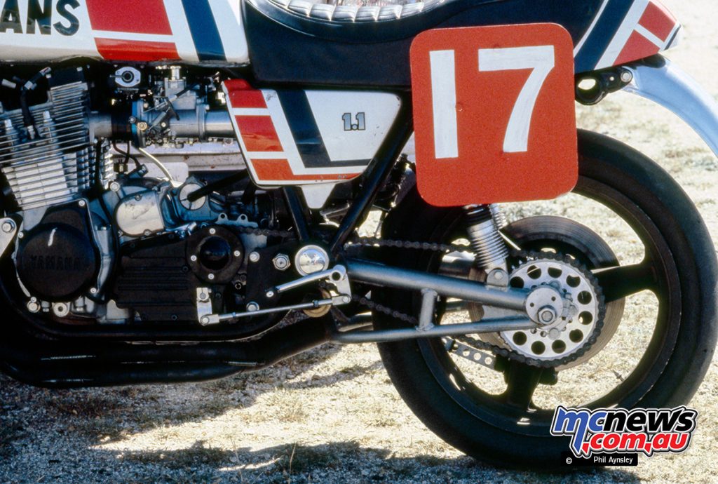 The Pitmans Yamaha XS1100, fitted with Webers and trick swing-arm and chain drive.