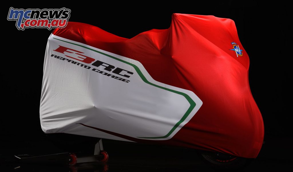 The 2017 MV Augusta F3 RC also comes with a cover for extra protection