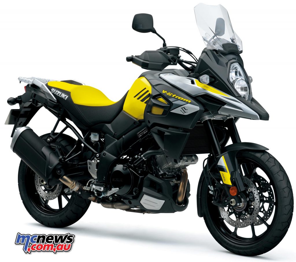 The restyled for 2017 Suzuki V-Strom 1000, standard model, with 10-spoke cast aluminium wheels.