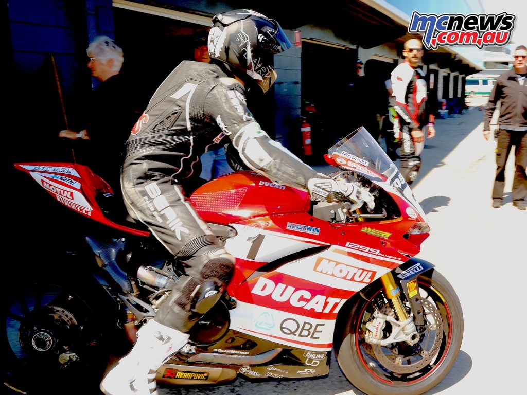 Callum Spriggs heads out on the DesmoSport Ducati - Image by Mark Bracks