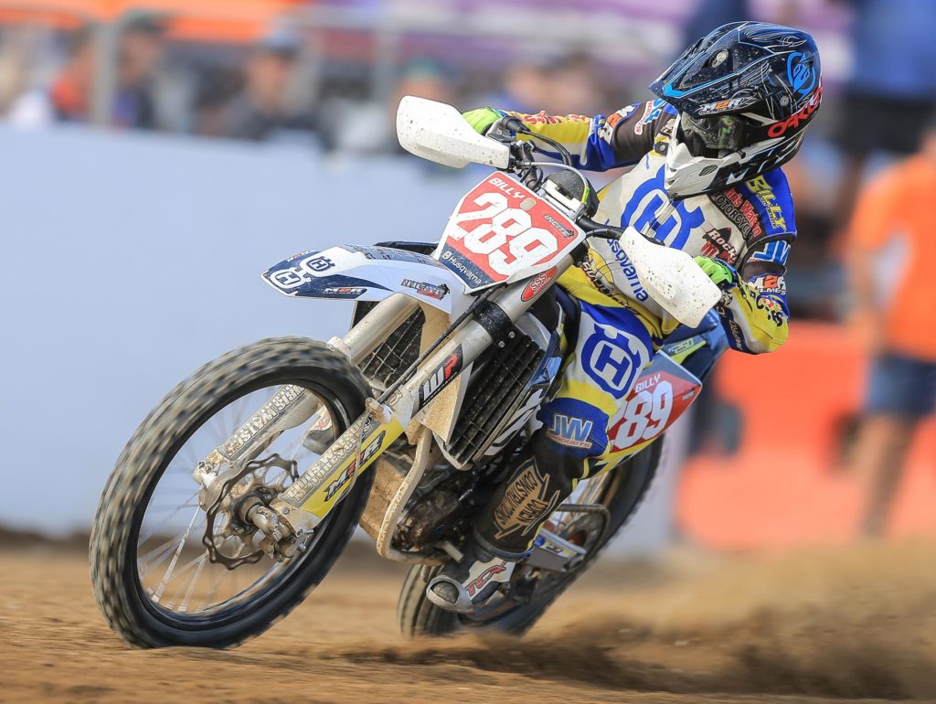 Billy Van Eerde scored a hat-trick at the NSW Dirt Track Championships