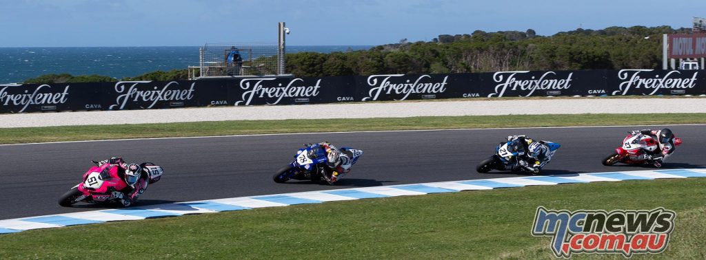 Brayden Elliott leads Michael Blair, Josh Waters and Jamie Stauffer - Image by Andrew Gosling