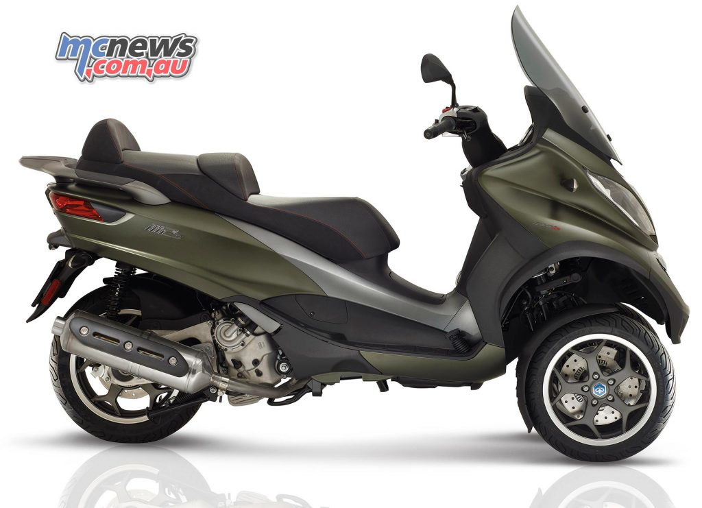 The 2017 Piaggio MP3 500 Sport (pictured) and 300 Sport offer a more dynamic sporty option.