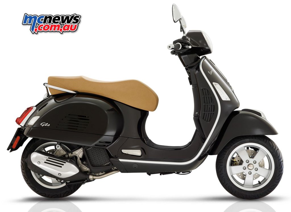 2017 Vespa GTS 125. The heavily revised engine offers strong performance and reliability, as well as the RISS system, which turns the scooter off during periods of inactivity, and restarts the bike on throttle opening.