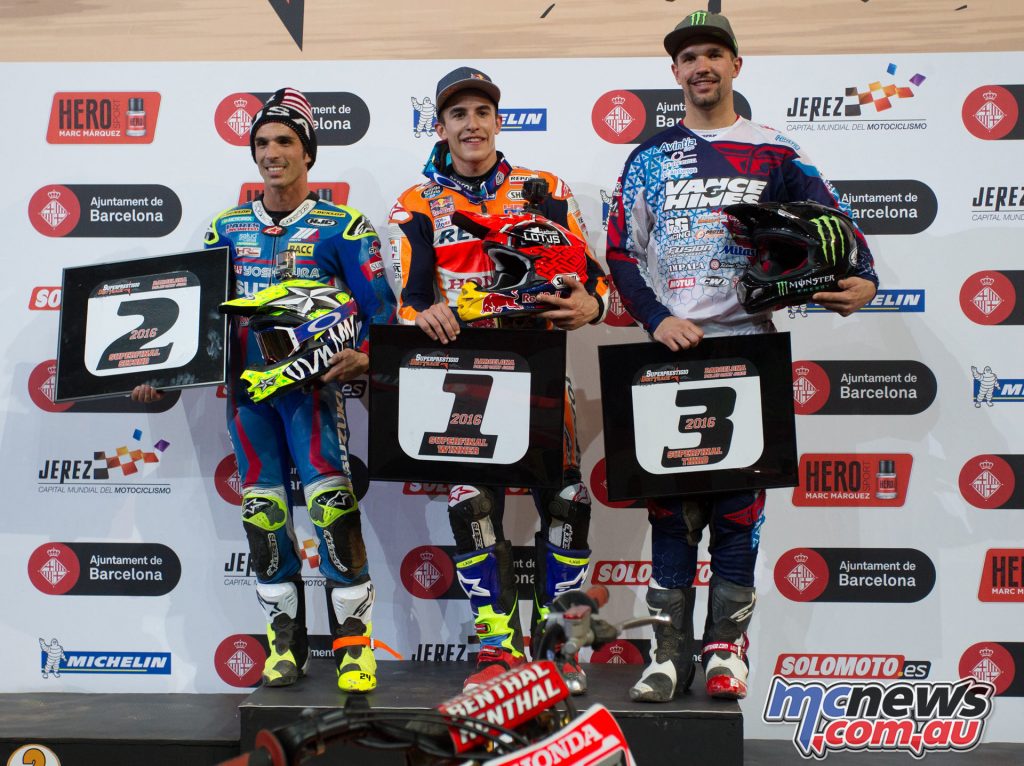 2016 Superprestigio - Marc Marquez Champion, Toni Elias runner up, Brand Binder third