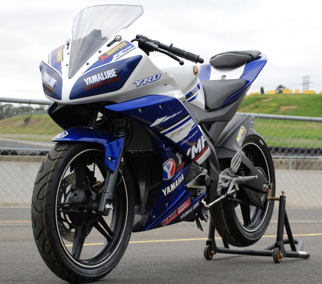 $4699 gets you a race prepped Yamaha R15 set up ready to race with braided lines, crash knobs, performance exhaust, altered gearing and race fairings