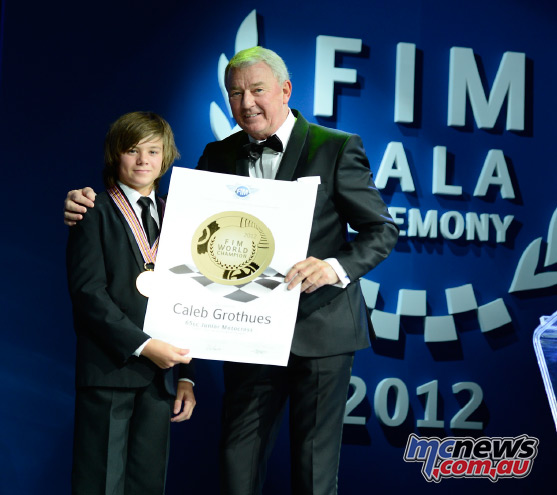 Former 65cc World Champion Caleb Grothues at the FIM Gala Ceremony 2012 Credit: Good - shoot