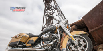 Harley-Davidson Road King pictured at Hannans North Tourist Mine