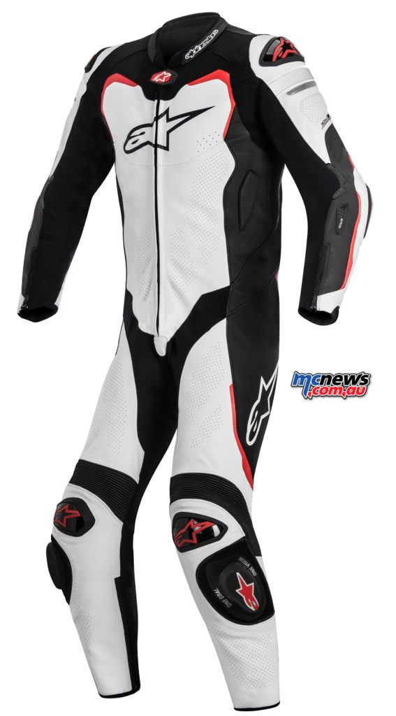 The GP Pro leather suit will sell for $1795.95 and be available in sizes ranging from 44-64. 