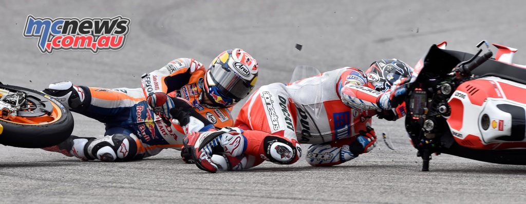 Alpinestars Tech Air seen here inflated and protecting Andrea Dovizioso and Dani Pedrosa