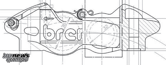 Brembo's radial mount, monoblock caliper