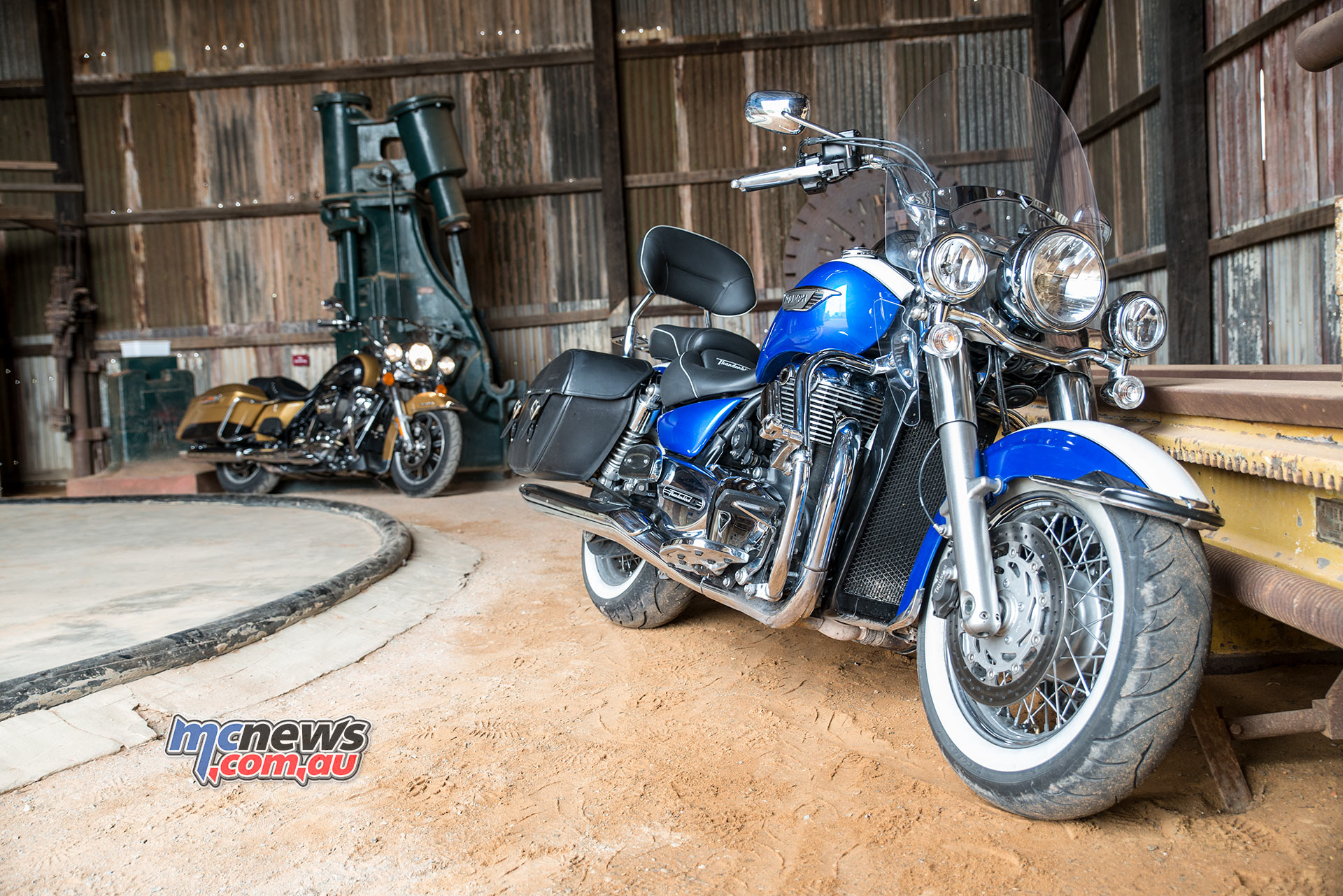 Triumph Thunderbird LT and Harley-Davidson Road King pictured at Hannans North Tourist Mine