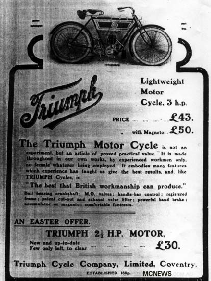 A Triumph advert from 1905