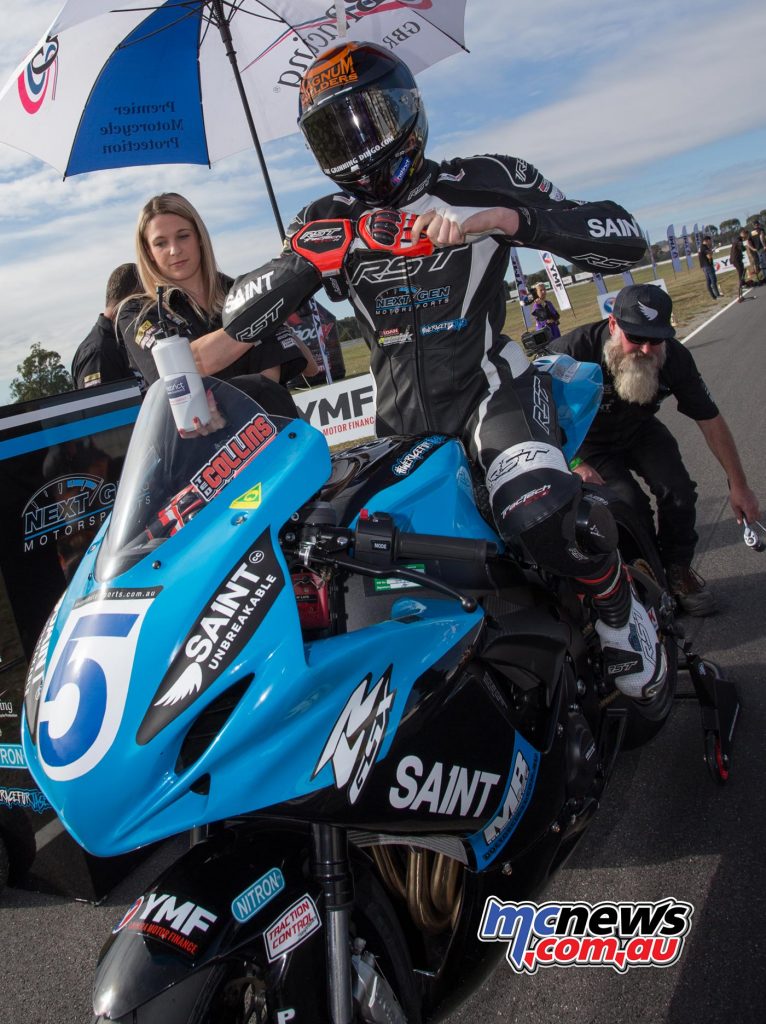 Ted Collins on the grid at Winton