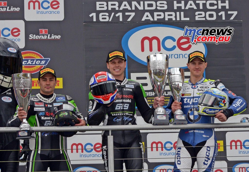 MCE Insurance British Superbike Championship, Brands Hatch, race one podium