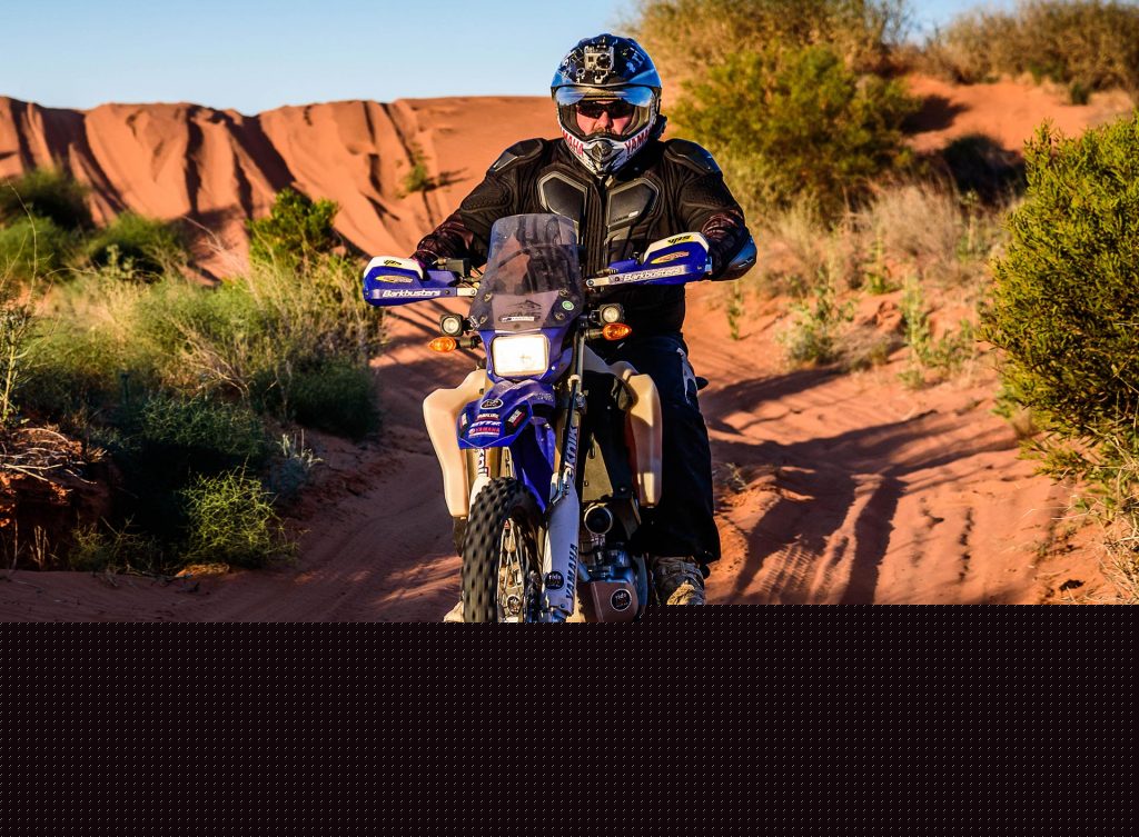 Greg Yager (RideADV), pictured in the Simpson Desert on Yamaha WR250R - Image by Danny Wilkinson