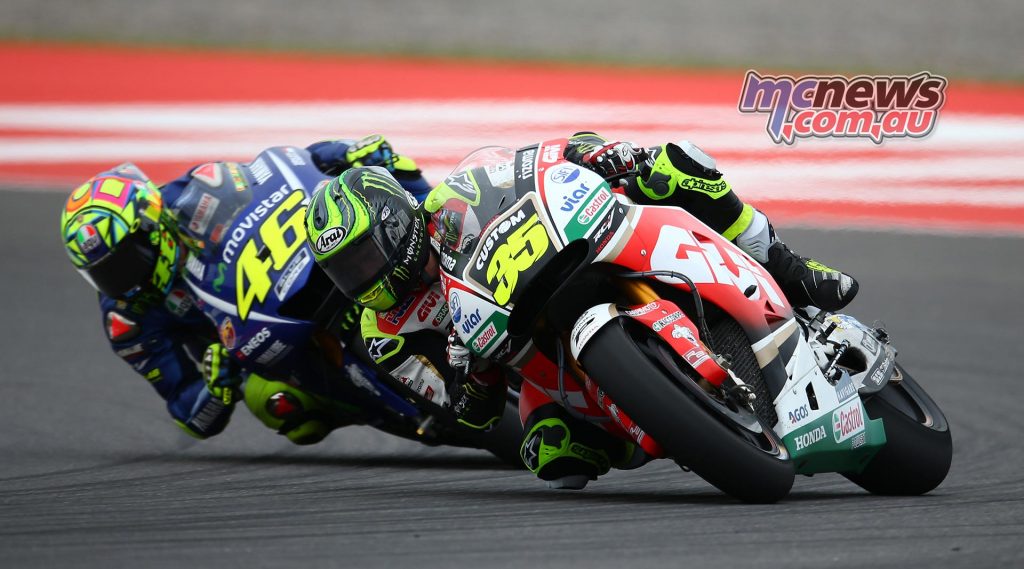 Crutchlow leading Rossi from second position