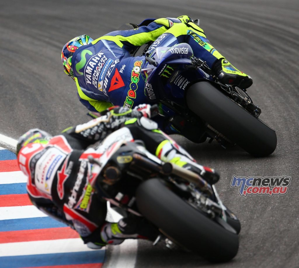 Valentino hunts down Crutchlow for second position on the podium