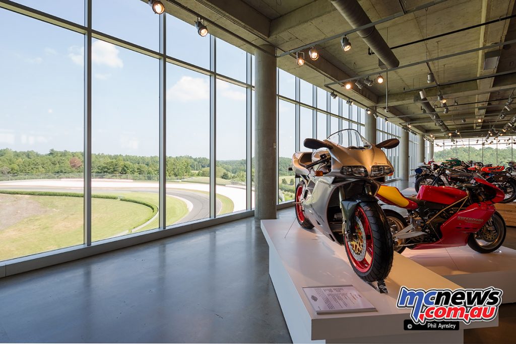 The Barber Vintage Motorsports Museum - Ducati Senna outlooking the racetrack
