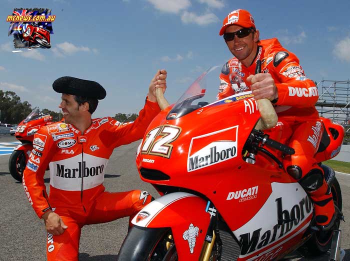 Troy Bayliss and Loris Capirossi at the Jerez MotoGP in 2004