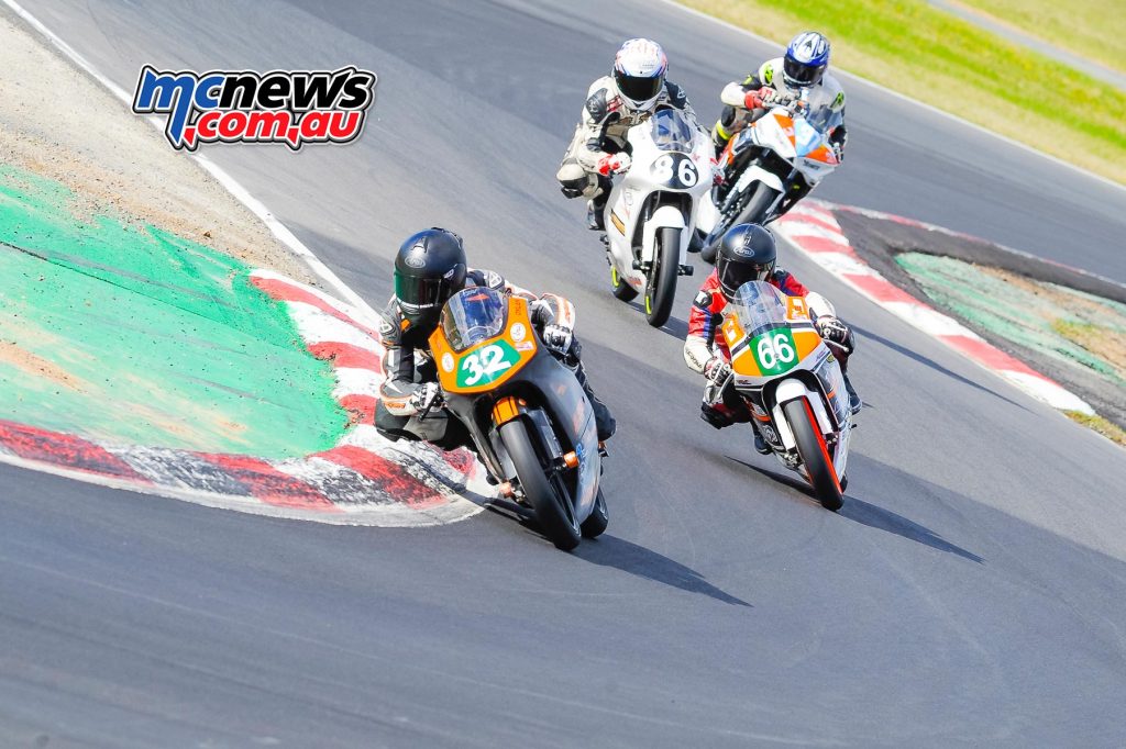 VRRC 2017 - Round Two - Winton - Moto3 / 125GP - Dylan Whiteside, Joel Kelso, Dallas Skeer and Jack Mahaffy - Image by Cameron White