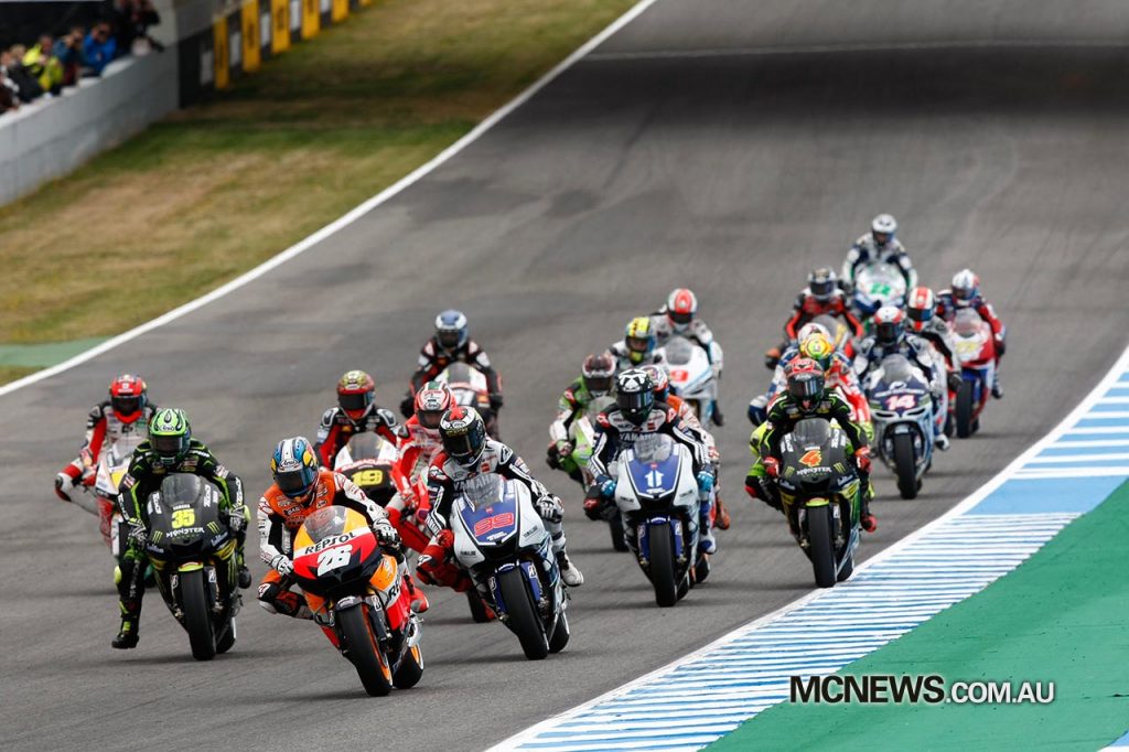 The start of the Jerez MotoGP race in 2012