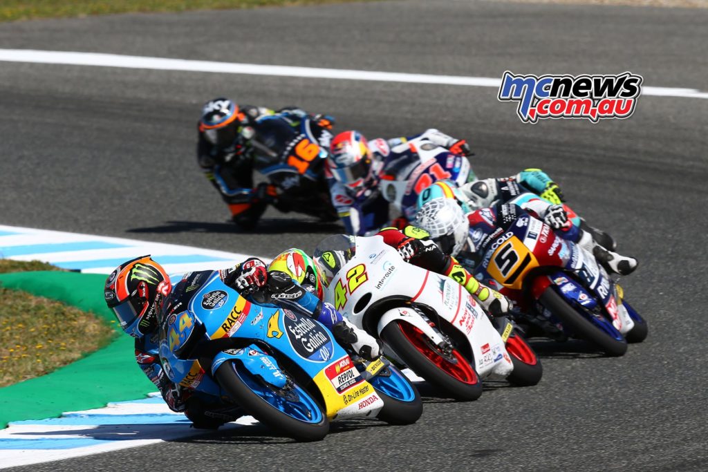 Aron Canet on his way to Moto3 victory at Jerez 2017