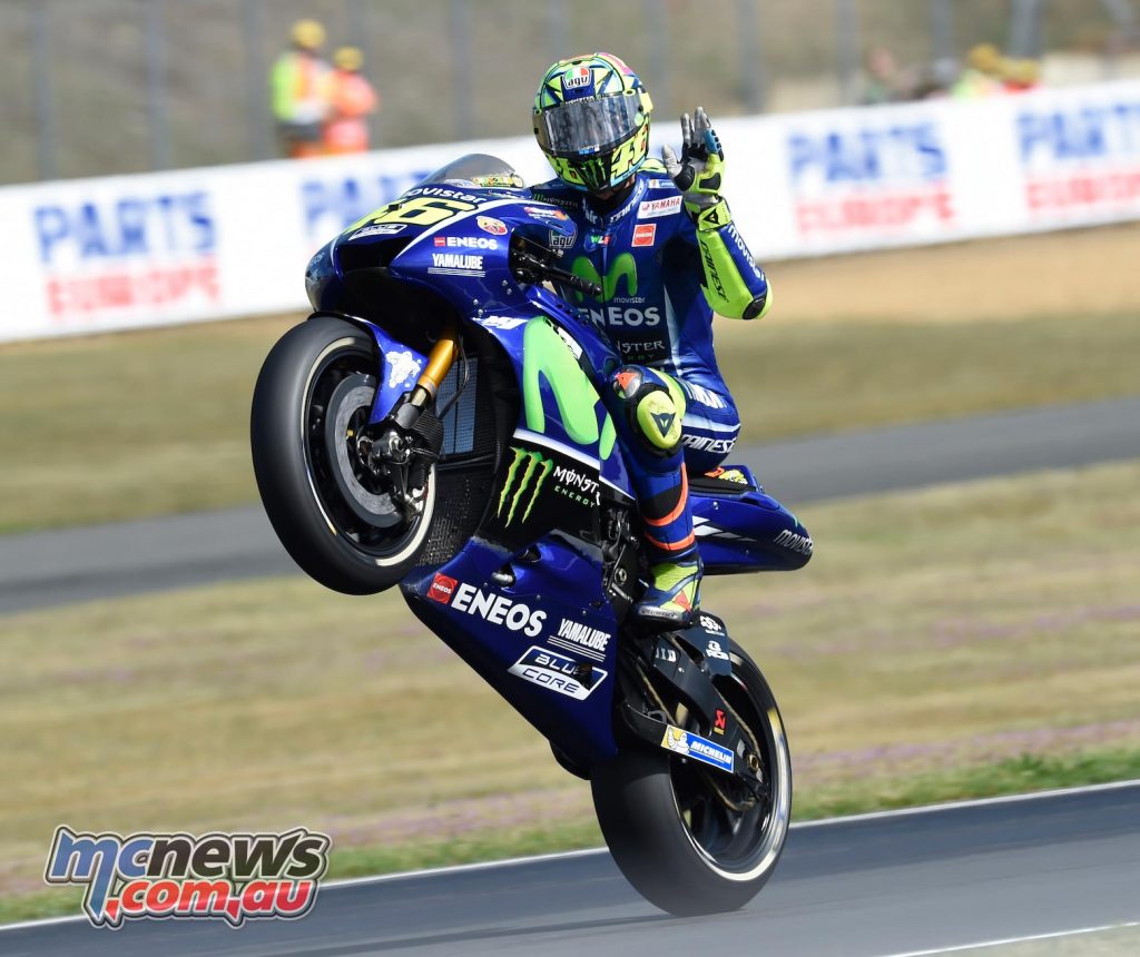 Valentino Rossi was playful for the camera in qualifying