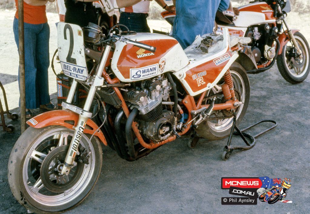 1980 Swann Series - Oran Park - A damaged CB1100R Honda