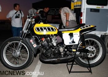 Joe Kopp on Yamaha TZ750 for Sacramento Mile