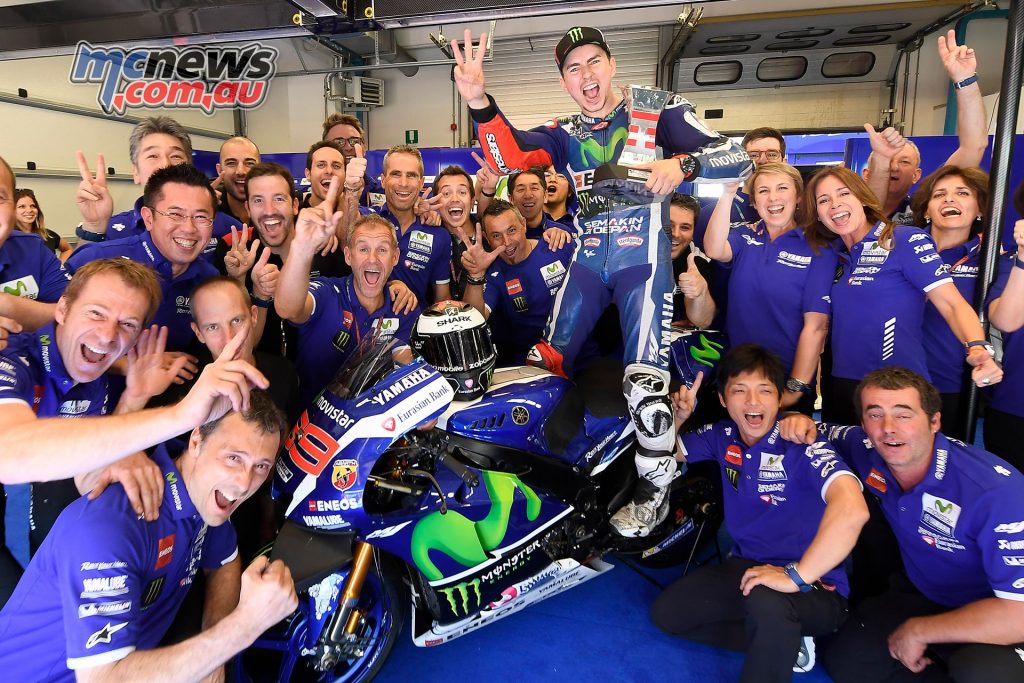 Jorge Lorenzo celebrated victory at Mugello in 2016