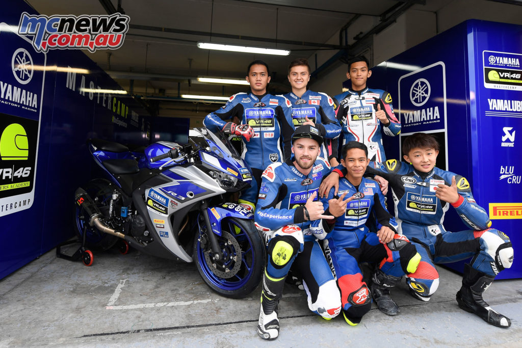 Yamaha VR46 Master Camp - Day Four - Students with the Yamaha YZF-R3