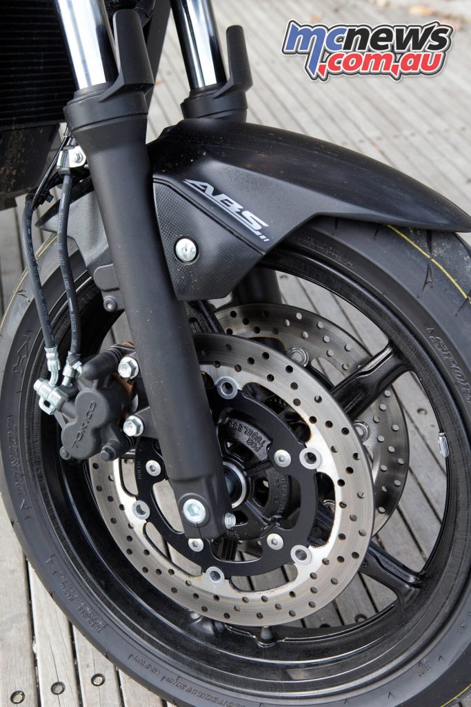 Front brakes can feel a little wooden but the power is there with enough pressure at the lever