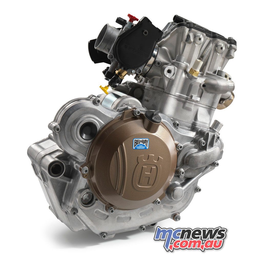 High-pressure die cast crankcases are featured on the FE 450 and 501