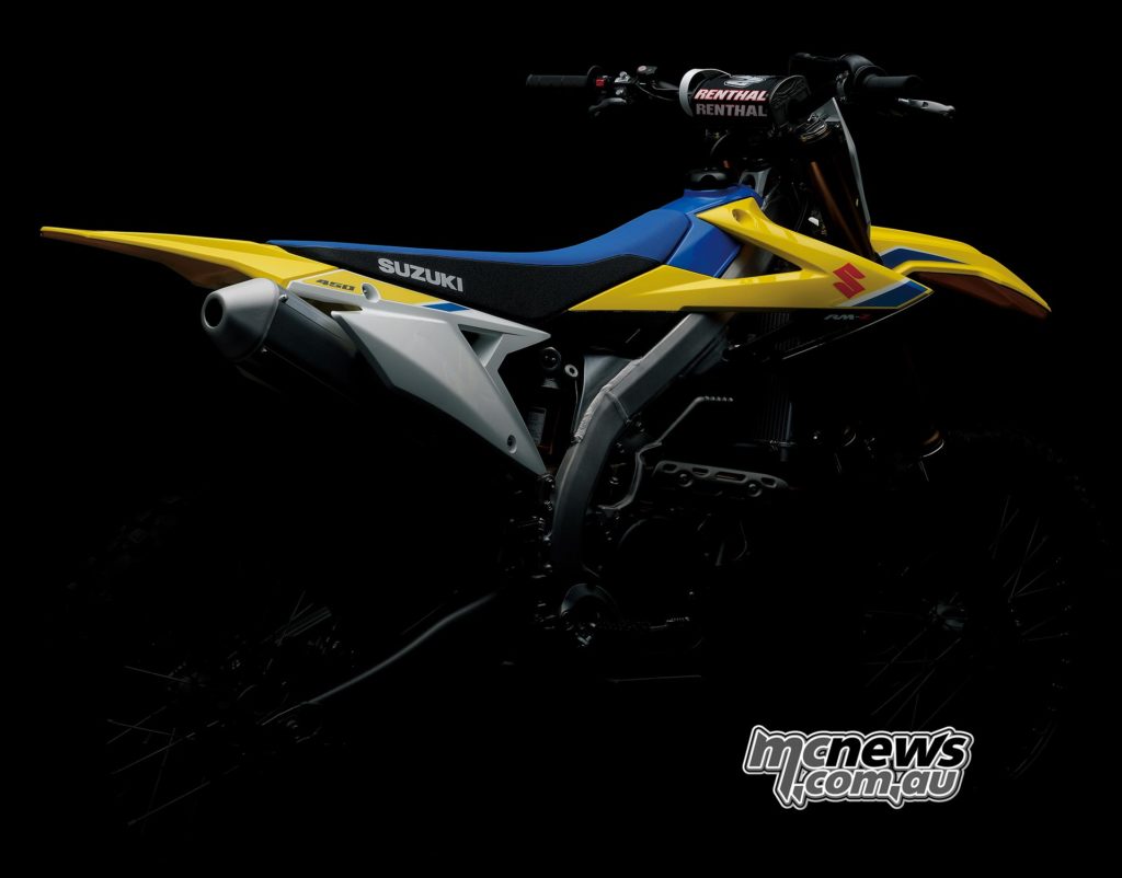 Still distinctly Suzuki the new RM-Z450 features with new team graphics and logos,