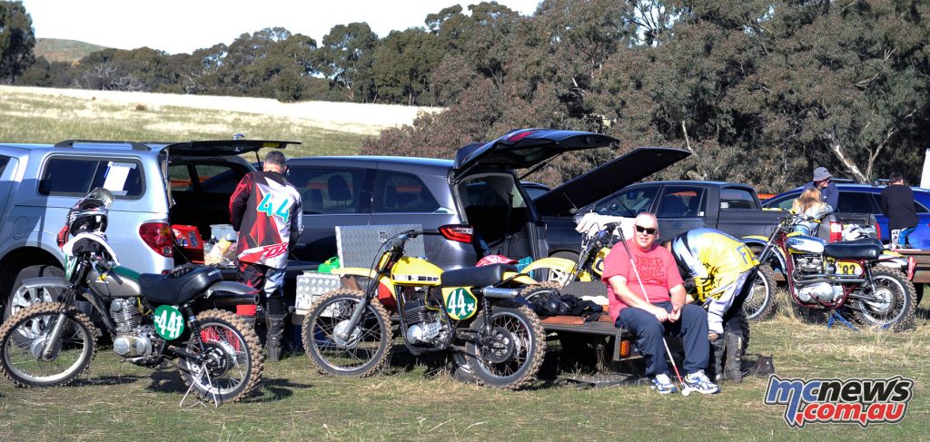 Happy faces and plenty of preparation going on in the pits at the Classic Scramble