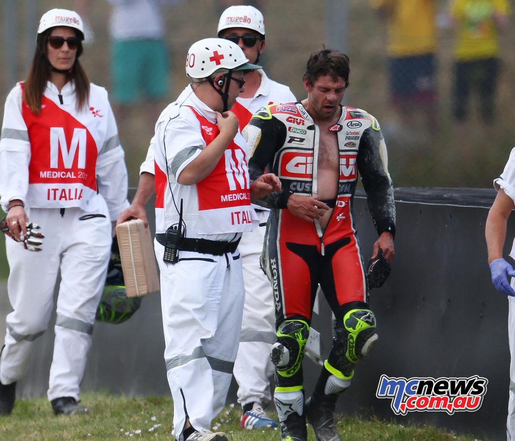 Cal Crutchlow clearly expressed his frustration after being taken out by Dani Pedrosa on the final lap