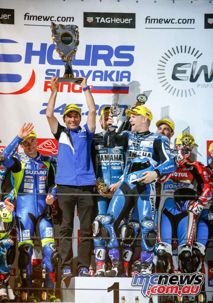 GMT94 Yamaha celebrating on the podium